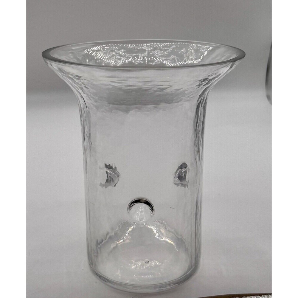 Vintage Recycled Clear Glass Flower Vase